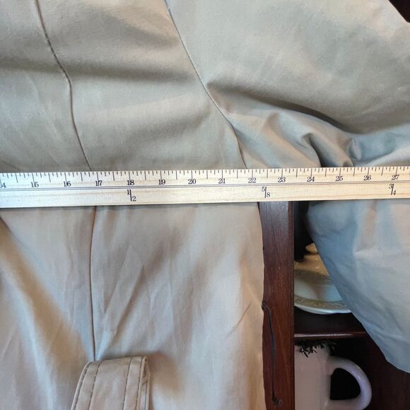 EDDIE BAUER DOWN Vintage Long Coat Jacket Parka w/Faux Fur Trim Hood Beige Sz 14 - Picture 5 of 14
